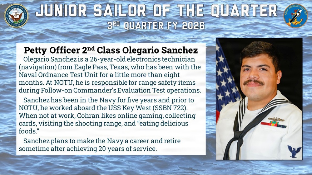Junior Sailor of the Quarter (3rd Qtr)