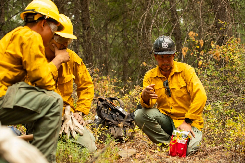 U.S. Army Soldiers from 7th Infantry Division activated as wildland firefighters on the Modrite Fire
