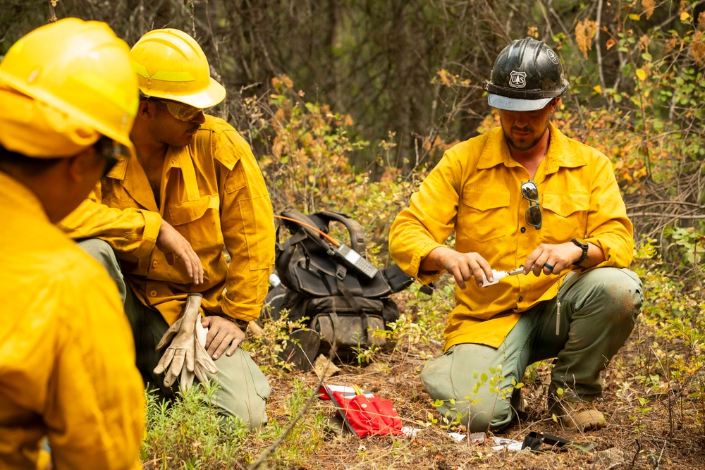 U.S. Army Soldiers from 7th Infantry Division activated as wildland firefighters on the Modrite Fire