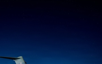 911th AW C-17 at night