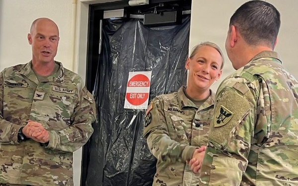 Lt. Col. Jen Meadows Receives Valued 86th Blackhawks Coin!