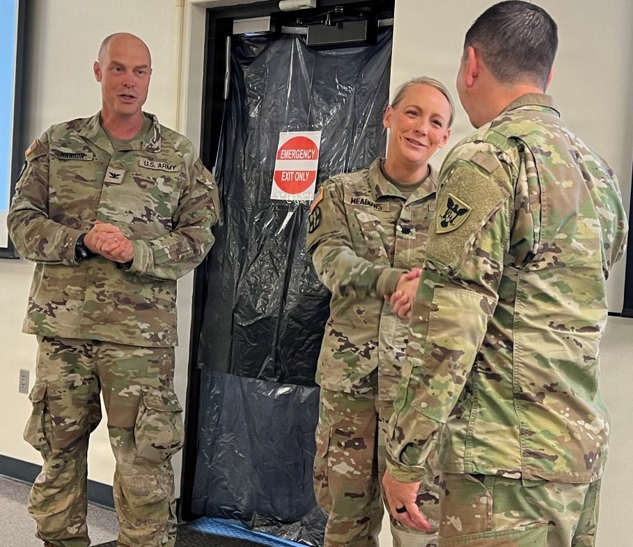 Lt. Col. Jen Meadows Receives Valued 86th Blackhawks Coin!