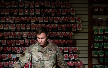 U.S. Air Force Senior Airman Jesse Holloway, Air Force Mortuary Affairs Operations uniforms specialist