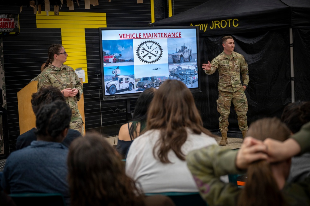 419th LRS Airmen engages with Mojave High School JROTC, Support local community