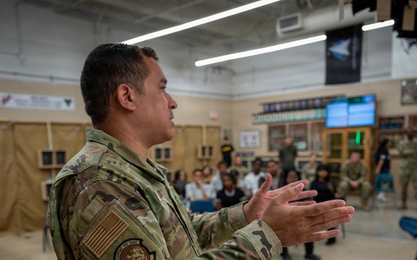 419th LRS Airmen engages with Mojave High School JROTC, Support local community