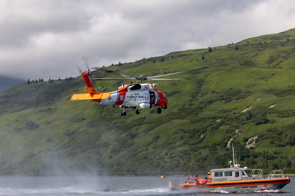 U.S. Coast Guard Air Station Kodiak Conducts Search and Rescue Demonstration during DHS Secretary, USCG Commandant and Alaska Sen. Sullivan visit
