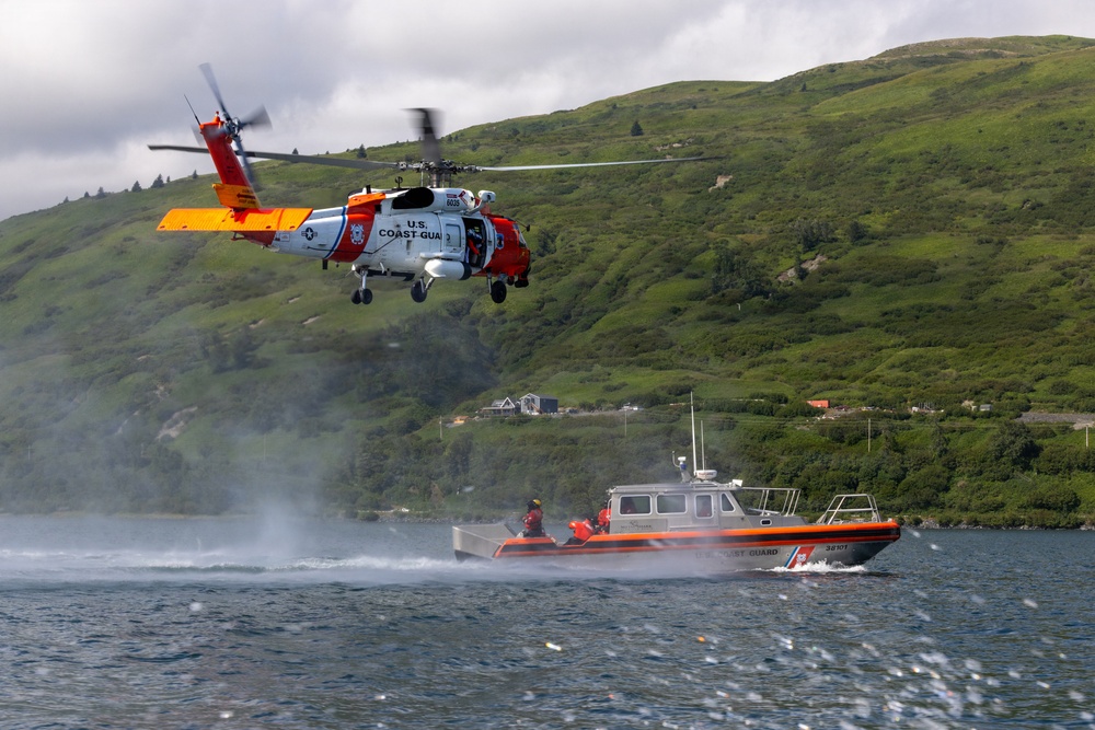 U.S. Coast Guard Air Station Kodiak Conducts Search and Rescue Demonstration during DHS Secretary, USCG Commandant and Alaska Sen. Sullivan visit