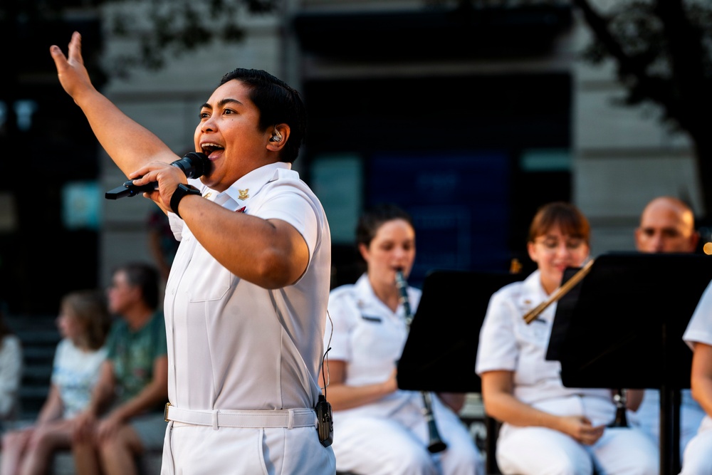 The United States Navy Band performs its Concert on the Avenue at the Navy Memorial