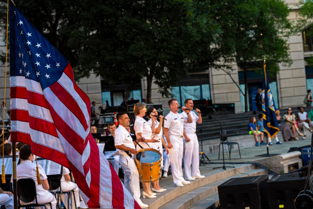 The United States Navy Band performs its Concert on the Avenue at the Navy Memorial