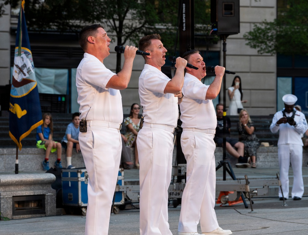 The United States Navy Band performs its Concert on the Avenue at the Navy Memorial