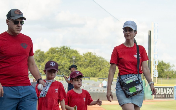 Col. Ehman Throws First Pitch for San Antonio Missions