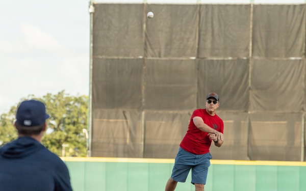 Col. Ehman Throws First Pitch for San Antonio Missions