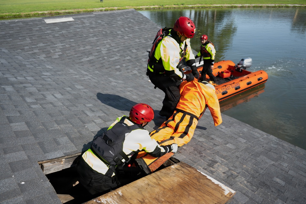 U.S. Coast Guard first reservist-led flood response training