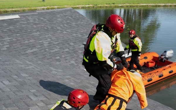 U.S. Coast Guard first reservist-led flood response training