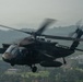 Joint Task Force-Bravo’s 1st Battalion, 228th Aviation Regiment conducts a tactical flyover during PANAMAX 2026’s distinguished visitors day
