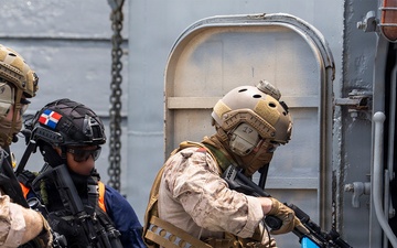 U.S. Coast Guard PSU 301, partner forces enhance maritime security through joint VBSS operations during PANAMAX 2026