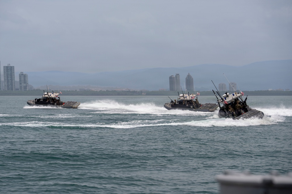 U.S. Coast Guard PSU 301, partner forces enhance maritime security through joint VBSS operations during PANAMAX 2026