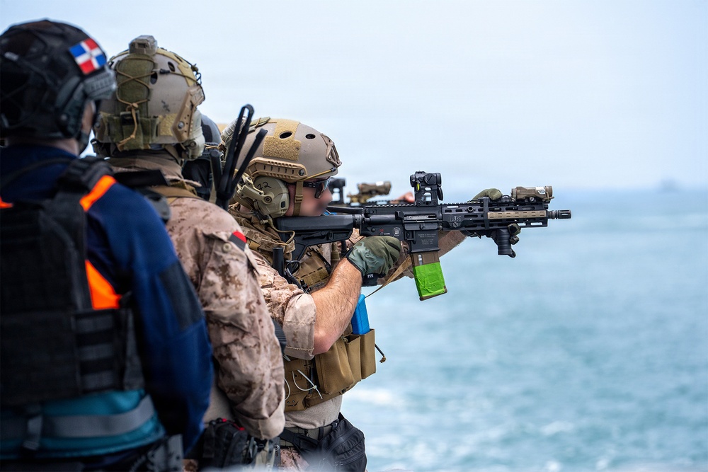 U.S. Coast Guard PSU 301, partner forces enhance maritime security through joint VBSS operations during PANAMAX 2026