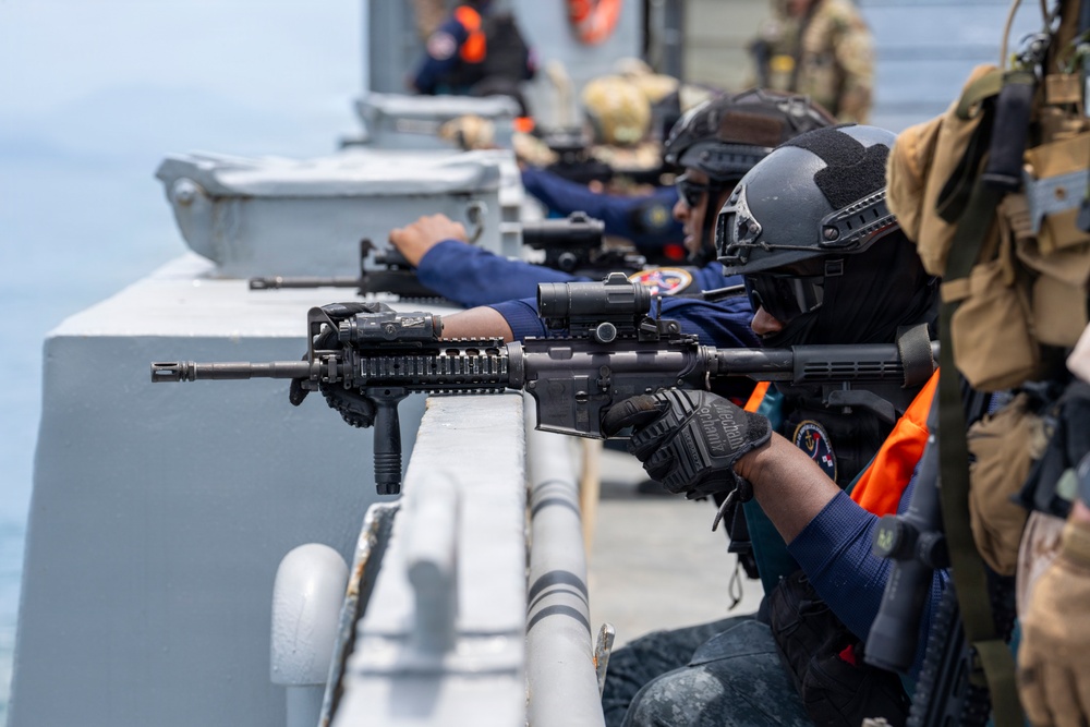 U.S. Coast Guard PSU 301, partner forces enhance maritime security through joint VBSS operations during PANAMAX 2026
