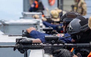 U.S. Coast Guard PSU 301, partner forces enhance maritime security through joint VBSS operations during PANAMAX 2026