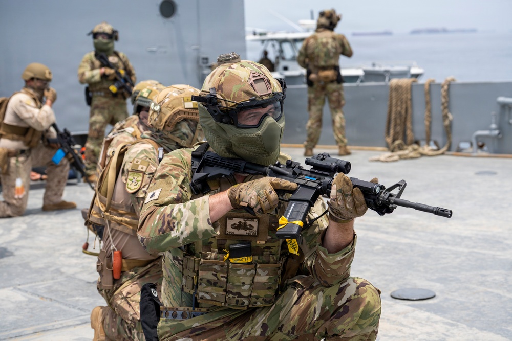 U.S. Coast Guard PSU 301, partner forces enhance maritime security through joint VBSS operations during PANAMAX 2026