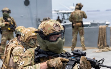 U.S. Coast Guard PSU 301, partner forces enhance maritime security through joint VBSS operations during PANAMAX 2026
