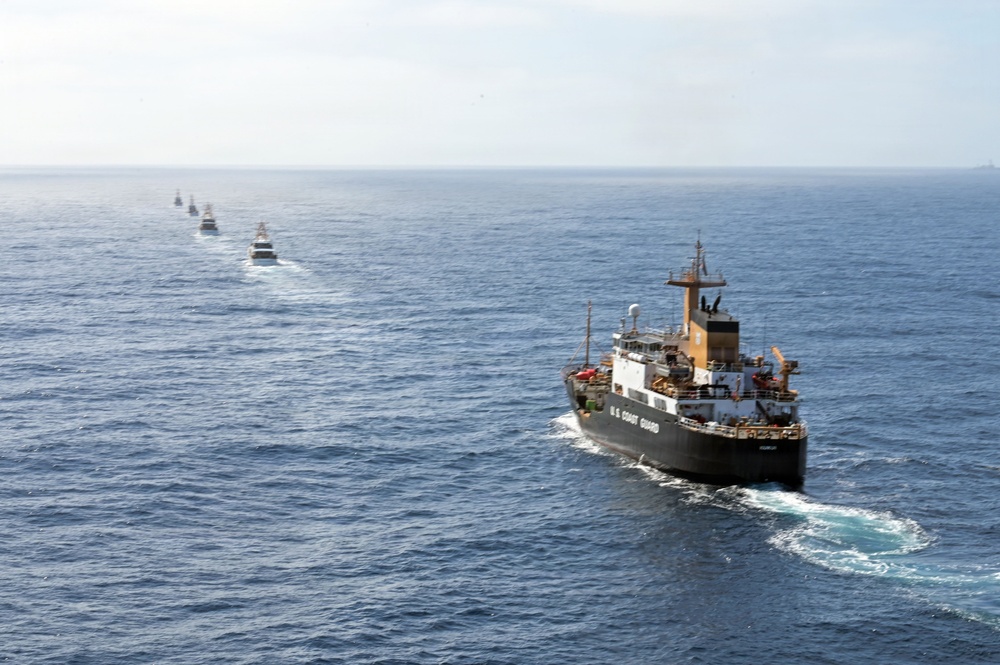 Coast Guard asset formation exercise off the San Diego coast