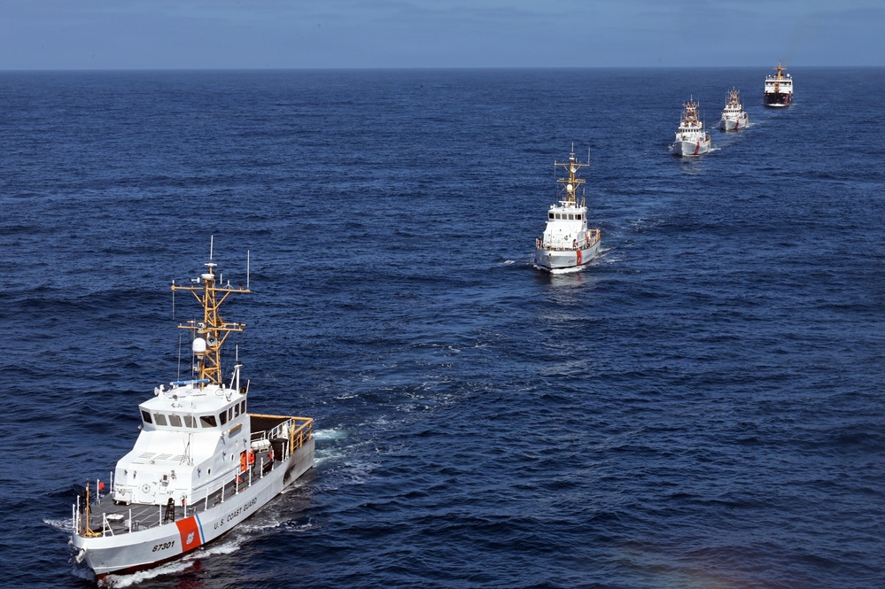 Coast Guard asset formation exercise off the San Diego coast