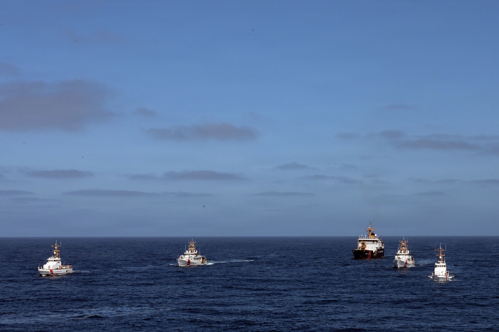 Coast Guard asset formation exercise off the San Diego coast