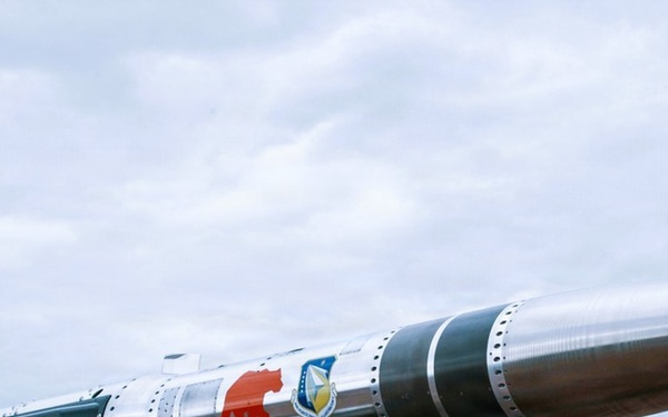 AFRL’s Affordable Rapid Missile Demonstrator (ARMD) mounted on a carriage before launch.