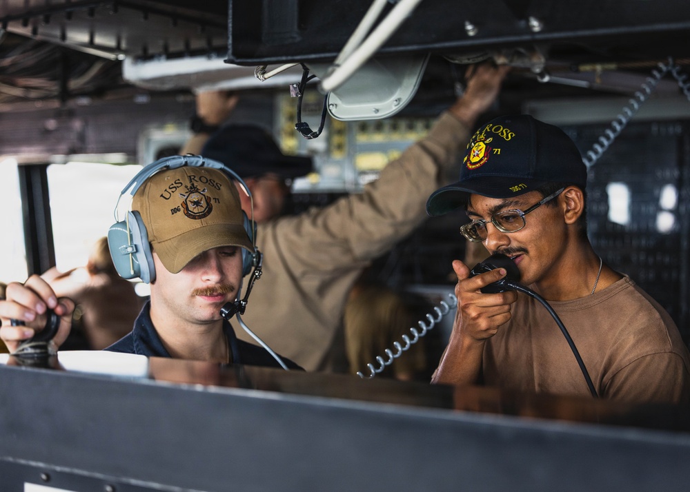 Replenishment-at-sea Aboard USS Ross (DDG 71)