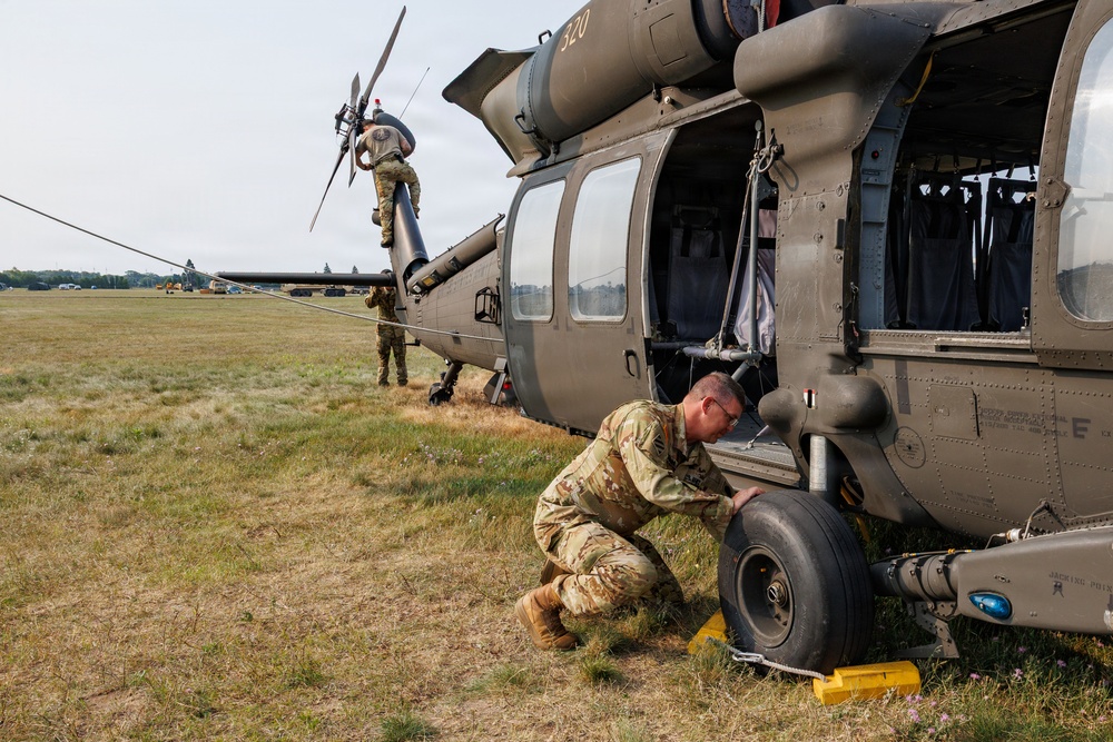 Blackhawk maintenance at Oscoda-Wurtsmith Airport