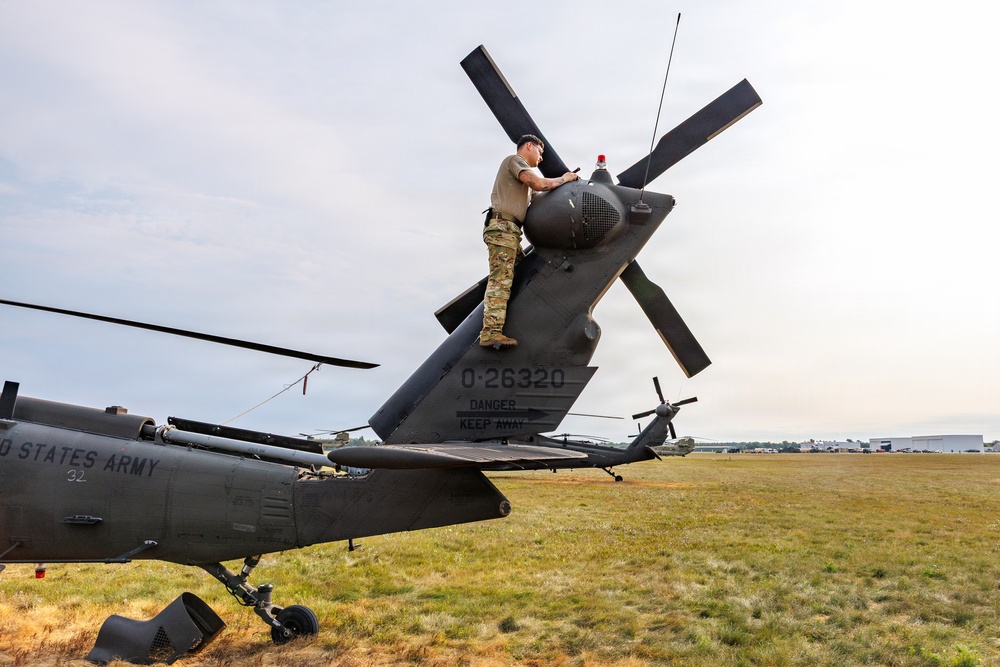 Blackhawk maintenance at Oscoda-Wurtsmith Airport