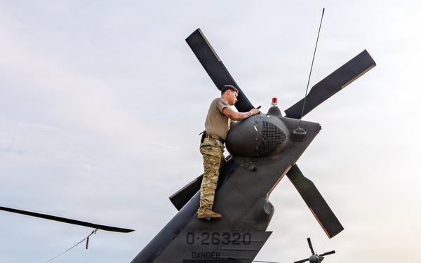 Blackhawk maintenance at Oscoda-Wurtsmith Airport