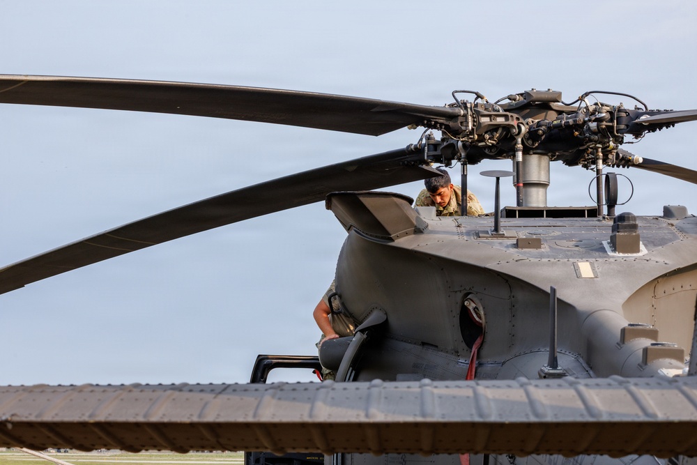 Blackhawk maintenance at Oscoda-Wurtsmith Airport