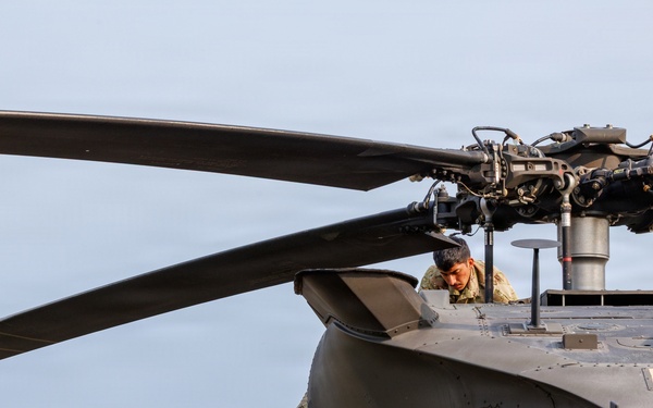 Blackhawk maintenance at Oscoda-Wurtsmith Airport