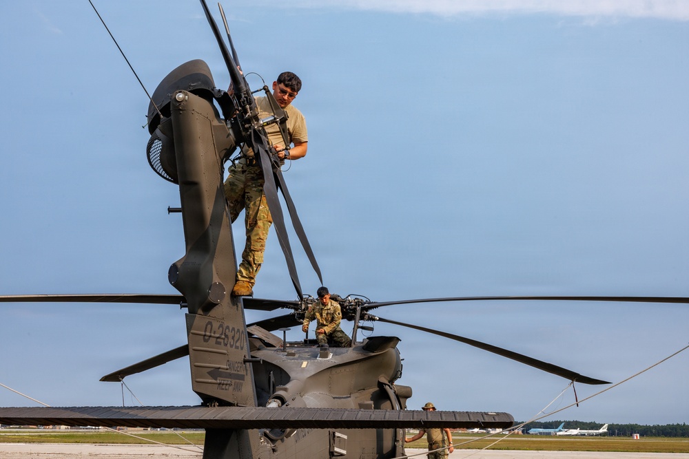 Blackhawk maintenance at Oscoda-Wurtsmith Airport