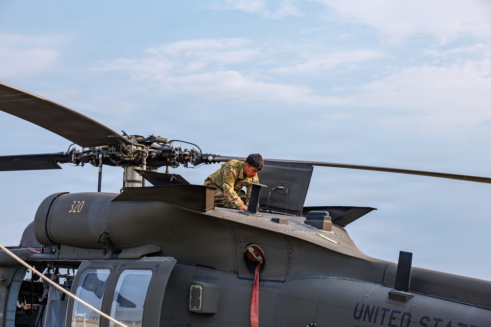 Blackhawk maintenance at Oscoda-Wurtsmith Airport