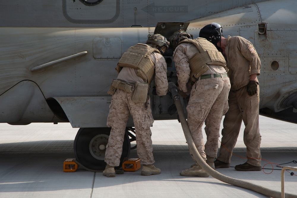 Marines Conduct MV-22 Osprey Forward Arming and Refueling Point Operations