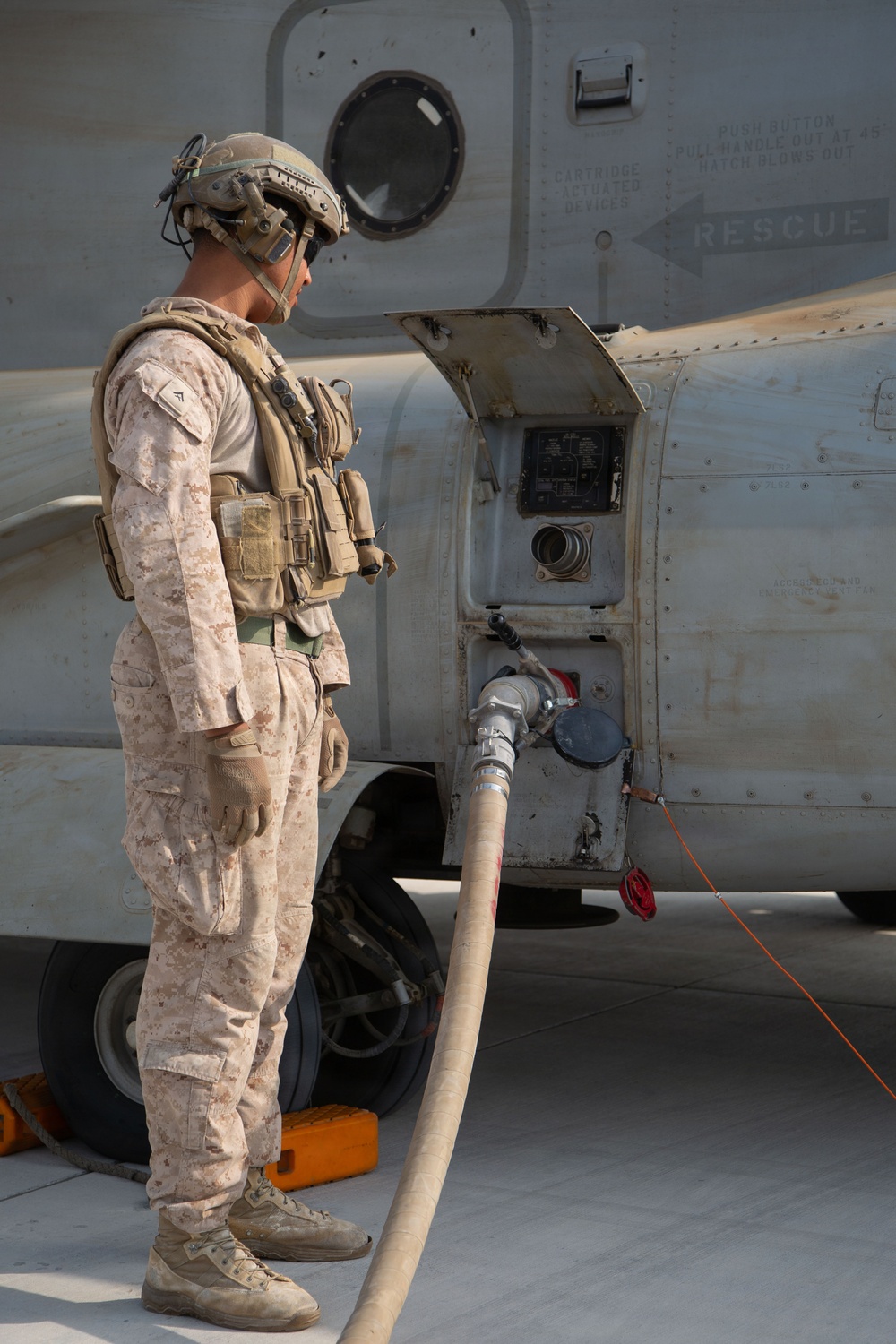 Marines Conduct MV-22 Osprey Forward Arming and Refueling Point Operations