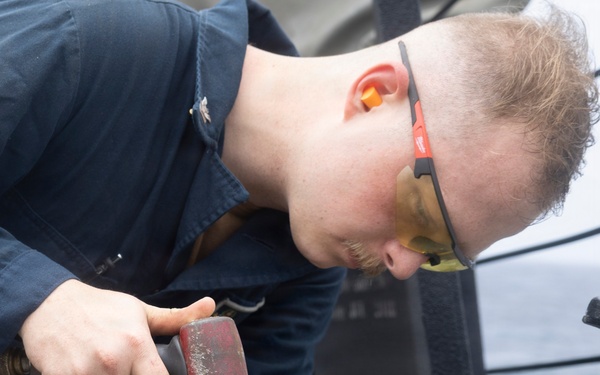 Delbert D. Black Sailors Conduct Preventative Maintenance