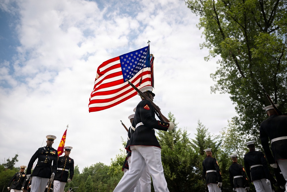 Full Military Funeral Honors with Escort are Conducted for U.S. Marine Corps Lt. Gen. William Keys in Section 78