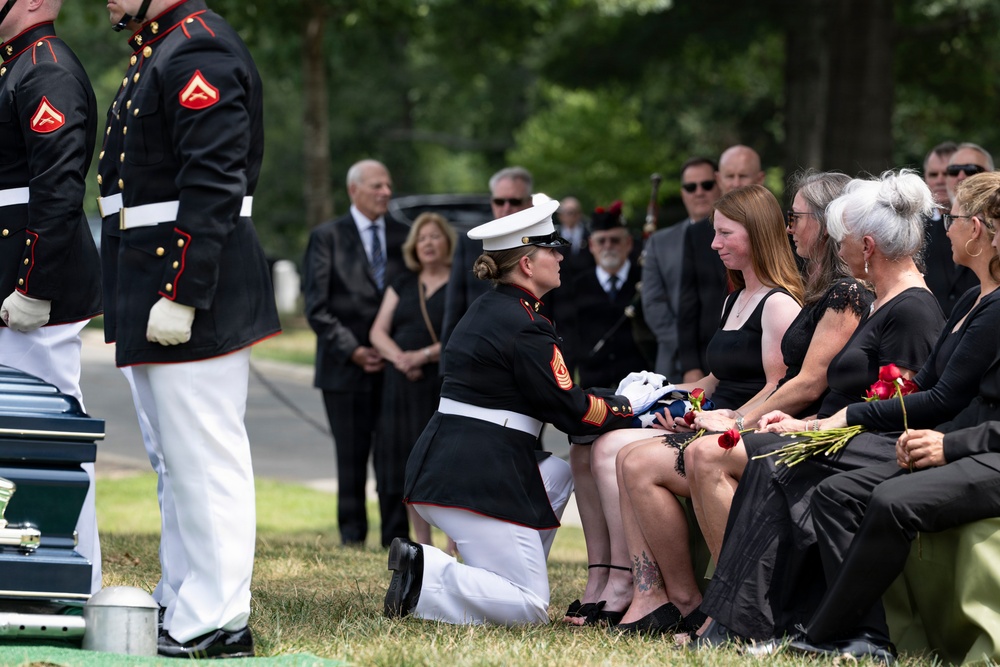 Full Military Funeral Honors with Escort are Conducted for U.S. Marine Corps Lt. Gen. William Keys in Section 78