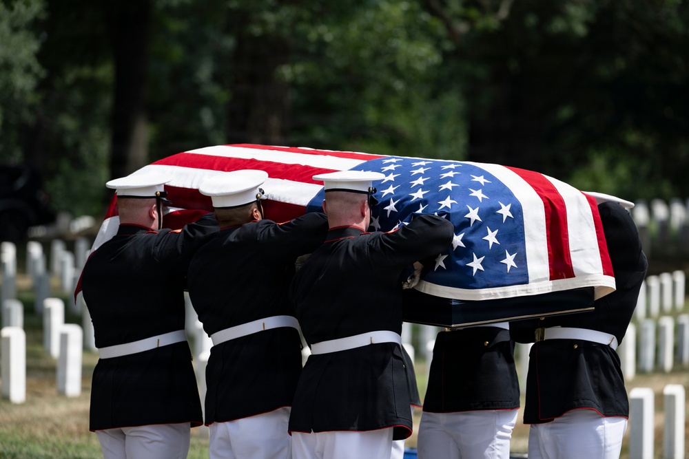 Full Military Funeral Honors with Escort are Conducted for U.S. Marine Corps Lt. Gen. William Keys in Section 78
