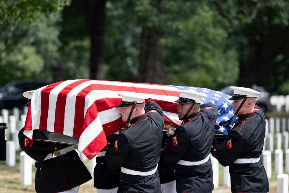 Full Military Funeral Honors with Escort are Conducted for U.S. Marine Corps Lt. Gen. William Keys in Section 78