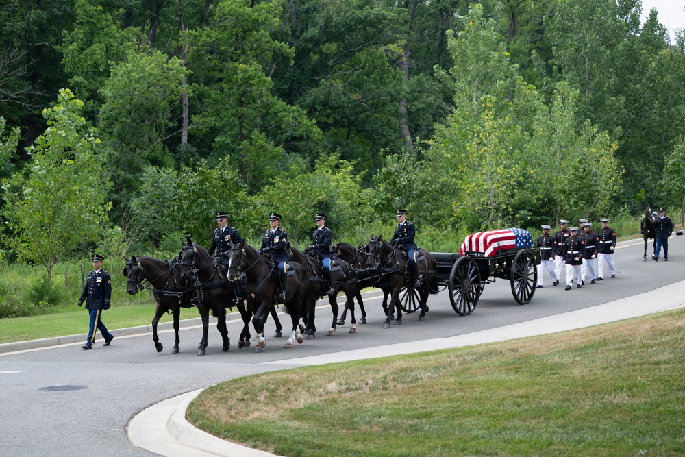 Full Military Funeral Honors with Escort are Conducted for U.S. Marine Corps Lt. Gen. William Keys in Section 78