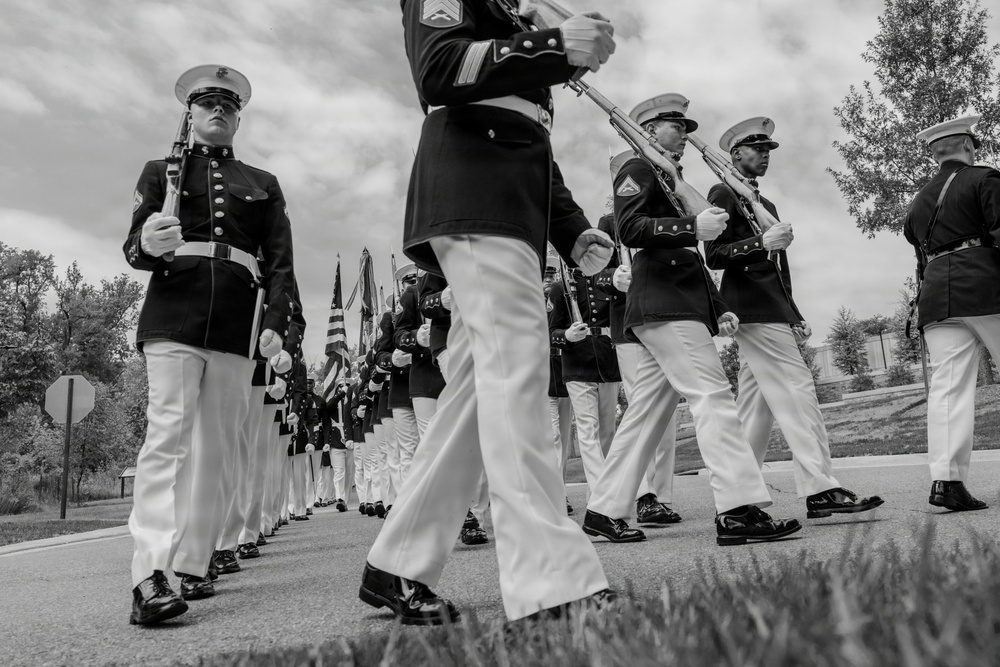 Full Military Funeral Honors with Escort are Conducted for U.S. Marine Corps Lt. Gen. William Keys in Section 78
