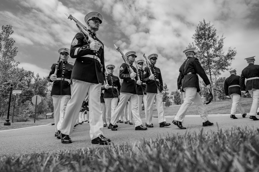 Full Military Funeral Honors with Escort are Conducted for U.S. Marine Corps Lt. Gen. William Keys in Section 78