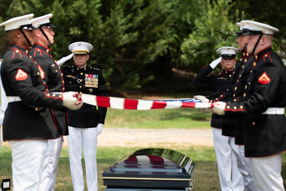 Full Military Funeral Honors with Escort are Conducted for U.S. Marine Corps Lt. Gen. William Keys in Section 78