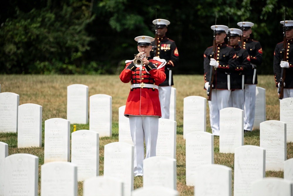Full Military Funeral Honors with Escort are Conducted for U.S. Marine Corps Lt. Gen. William Keys in Section 78